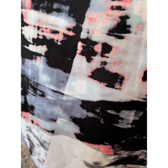 Calvin Klein Sweater Womens M Abstract Art To Wear Scoop Multi Mixed Media Top - Picture 6 of 13